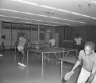 Students playing table tennis in a recreation area at Tuskegee Institute in Tuskegee, Alabama.