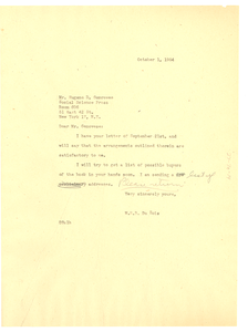 Letter from W. E. B. Du Bois to Social Science Press