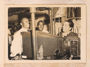 Photograph of J. T. Lacy receiving a chest x-ray during a public health test, Sylvania, Georgia, 1951