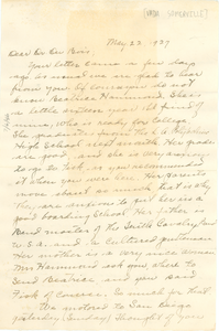 Letter from Vada Somerville to W. E. B. Du Bois