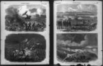 [Four Civil War views showing the Battle of Gettysburg, execution of deserters from the Army of the Potomac, and the attack on Fort Wagner, Charleston harbor, South Carolina]