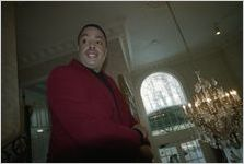 Author, Lynn Harris, in the Wesley Townsend apartment building lobby, Atlanta, Georgia, February 2, 1994.