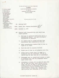 COBRA Memorandum, November 2, 1979