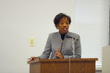 Michelle Behnke speaks at a 50th anniversary of Brown vs. Board of Education Conference, October 20, 2004