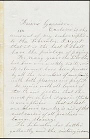 Letter to] Friend Garrison [manuscript