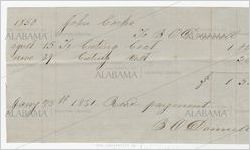 Receipt for payment from John Cocke to B. O'Donnell, January 13, 1851