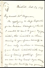 Letter to] My dearest Mrs. Chapman [manuscript