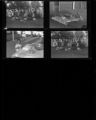 Set of negatives by Clinton Wright including civil rights meeting at Doolittle (April 14, 1966), Leed's Shoe Store advertisement, and Ruben's birthday party, 1966