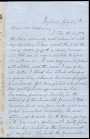 Letter to] Dear Mrs. Chapman [manuscript