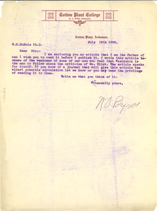 Letter from William A. Byrd to W. E. B. Du Bois