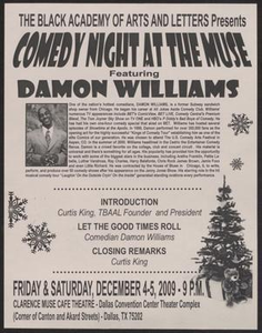 Flyer: Comedy Night at the Muse Featuring Damon Williams