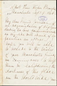 Letter from Rebecca Moore, Manchester, [England], to William Lloyd Garrison, Sep[tember] 9 - 1846