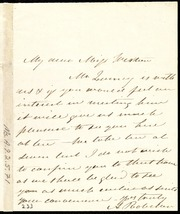 Letter to] My dear Miss Weston [manuscript