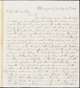 Thumbnail for Letter from W. Ingram, Williamsburg, [New York], to Theodore Parker, 1856 April 17