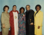 Benjamin L. Hooks and his family with Temple University President Peter J. Liacouras at the 1987 commencement