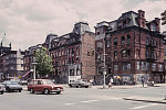 View NE along Malcolm X Blvd. from W. 120th St., Harlem, 1992