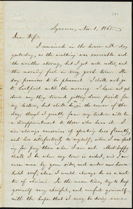 Letter from William Lloyd Garrison, Syracuse, [N.Y.], to Helen Eliza Garrison, Nov. 1, 1865