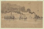 The rebel fleet of flag of truce boats in the Savannah River going down to the Leary &amp; Hermann Livingstone to take off rebel prisoners