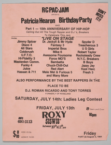 Flier for “Patricia Hearon Birthday Party" designed by Van Silk