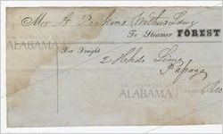 Receipt for payment from A. Perkins to steamer, Forest Monarch, March 22, 1851