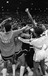 Crenshaw High School Pilots basketball team at LA Sports Arena, Los Angeles, 1983