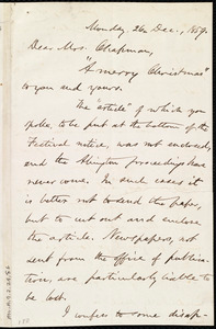 Thumbnail for Letter from Oliver Johnson, [New York?], to Maria Weston Chapman, 26 Dec. 1859