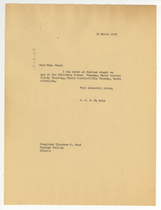 Letter from W. E. B. Du Bois to Spelman College