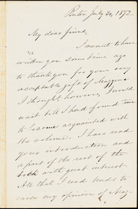 Letter from Samuel Edmund Sewall, Boston, [Massachusetts], to William Lloyd Garrison, 1872 July 30