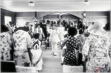 The preacher of the Macedonia Freewill Baptist Church leads his congregation Photo by Beverly Robinson