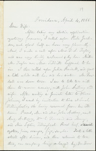 Letter from William Lloyd Garrison, Providence, [R.I.], to Helen Eliza Garrison, April 4, 1866