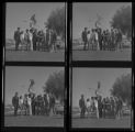 Set of negatives by Clinton Wright including group of people outside Hacienda hotel, 1970