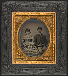 [Private George W. Gunsolus of Co. G, 189th New York Infantry Regiment in Union uniform with wife, Sylvania Harrington Gunsolus]