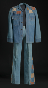 Denim and suede suit jacket and bellbottoms worn by Charley Pride