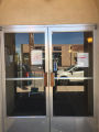 Front doors of Twisted Twisted Pastries Coffeehouse in Superior, Wisconsin, including a handwritten sign reading "Black Lives Matter"