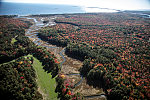 An October 2017 aerial view of the terrain, somewhat away from the Maine coastline between Kennebunkport and Old Orchard, Maine