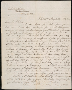 Letter from Charles stewart Renshaw. Philada, to Amos Augustus Phelps, 1842 May 6