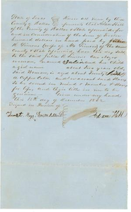 Bill of Sale to Julia R. Simons from Adam Hill for slave, Julia and her 2 year old daughter