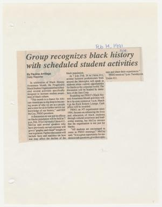Clipping: Group recognizes black history with schedule student activities
