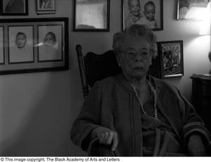 Photograph of Marzelle Cooper-Hill in her rocking chair