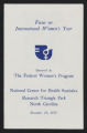 Council on the Status of Women, Subject Files, United States National Center of Health Statistics Speech