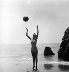 Model on the beach