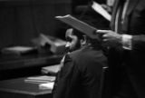 Anthony Ray Hinton sitting in the courtroom during his capital murder trial in Birmingham, Alabama.