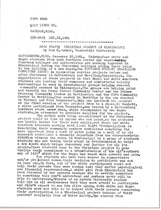 Southern Student Organizing Committee Starts Christmas Project in Mississippi