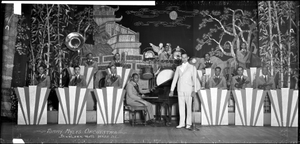 Tommy Myles Orchestra [on stage, with Tommy Myles in front, and Billy Eckstine directing(?)] [Acetate film photonegative and photoprints]