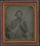 [Third Lieutenant John Alphonso Beall of Company D, 14th Texas Cavalry Regiment, with Berdan Sharps rifle]