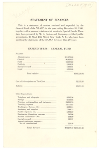 NAACP statement of finances