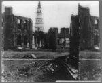 Ruins of Circular Church and Secession Hall, Charleston, S.C., St. Philips Church in distance