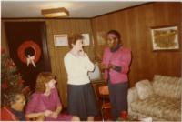 YWCA Board and Staff Christmas Party 1983, Annette Cotton and Susan Roduick