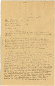 Letter from W. E. B. Du Bois to Church Missionary Society