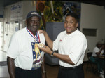 Lou Danzler receiving an award, Los Angeles, 1996